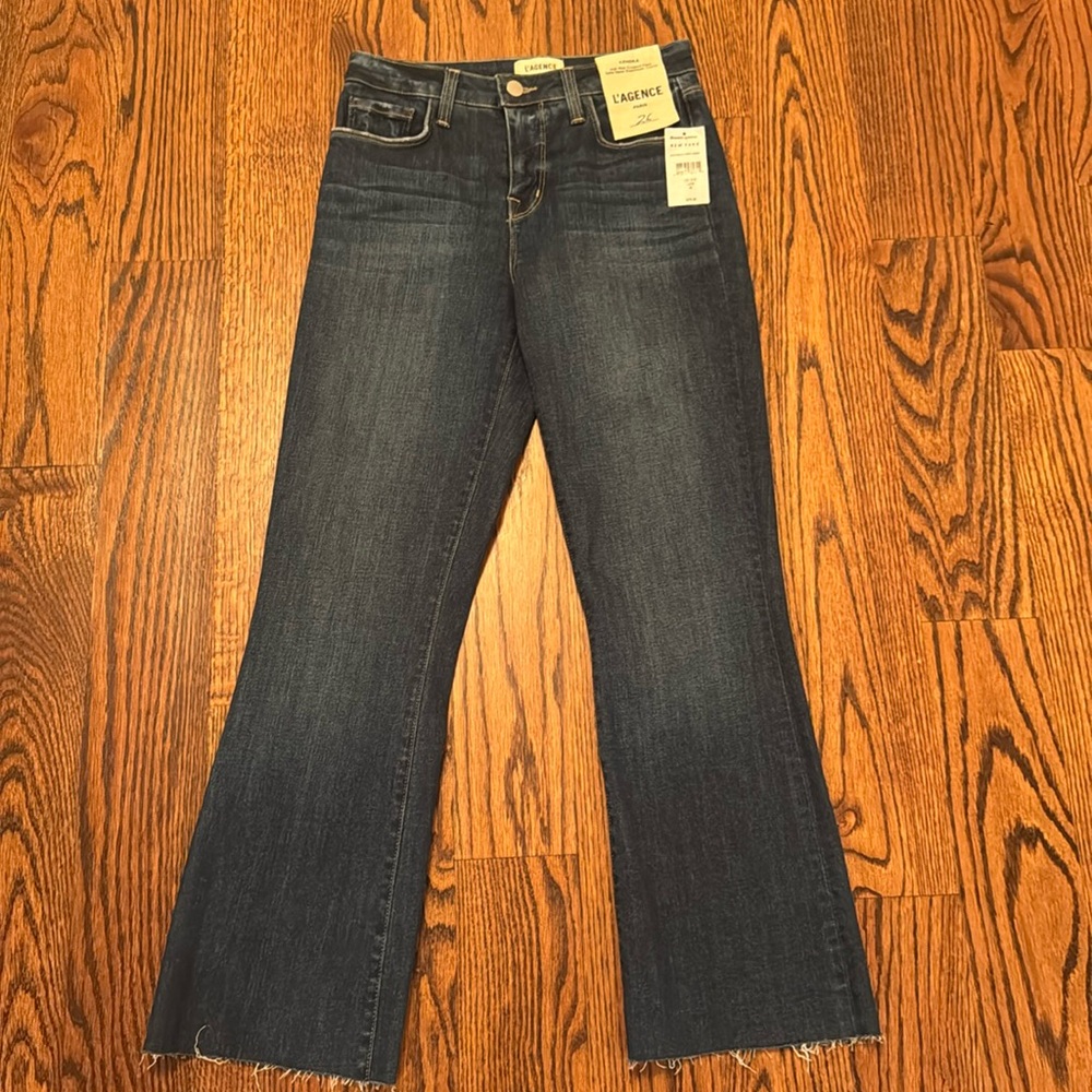 L’Agence Jeans size 26 Kendra High Rise Cropped Flare NWT $275 Lard